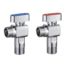 Angle Stop Valve, Brass Material, 1/2'' Inlet and Outlet Caliber, 1/4 Turn Sh...