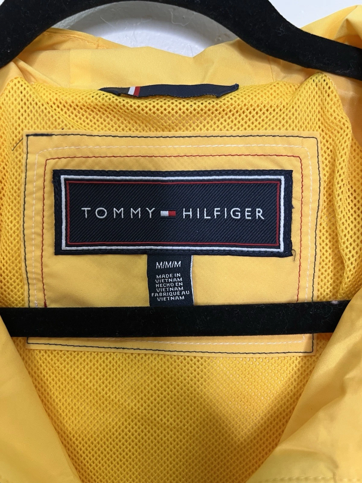 Tommy Hilfiger Yellow Hooded Full Zip Windbreaker Jacket Men’s Size M image 3