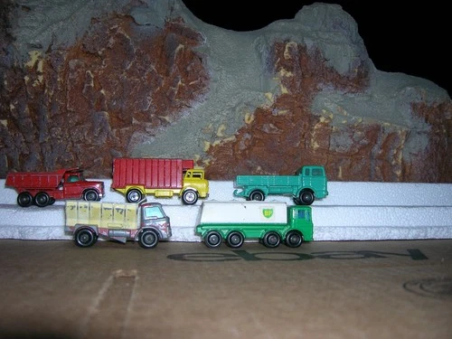 Vintage Matchbox Lesney Toy  Trucks Dumper, Fuel, Grit, Mercedes Refrig, ENGLAND