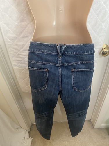 Express Modern Boyfriend Relaxed Fit Low Rise Blue Jeans Womens Size 10 distress - Picture 5 of 18