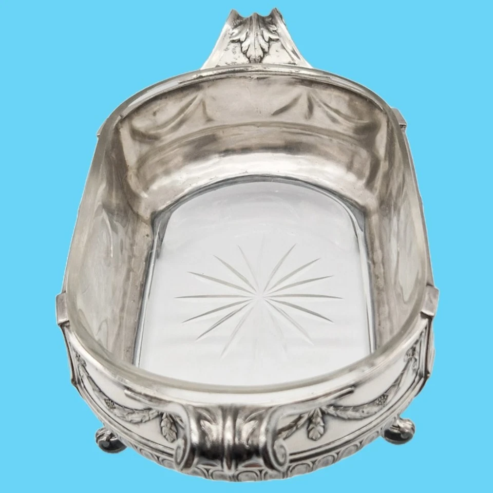 centrotavolo da giardino argento impero napoleonico decorazione ghirlande pal... - Immagine 4 di 4