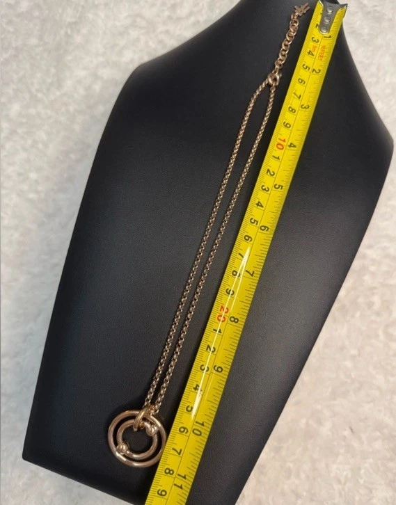 Colar Folli Follie feminino ouro rosa pingente circular novo sem etiquetas  - Imagem 4 de 4