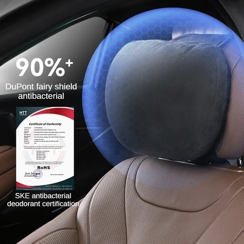 Poggiatesta Auto Memory Cotone Supporto Collo Accessori Auto Sedile Morbido Universale - Foto 2 di 12