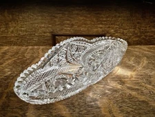 American Brilliant Cut Glass Rectangular/Oval Bowl Tray .