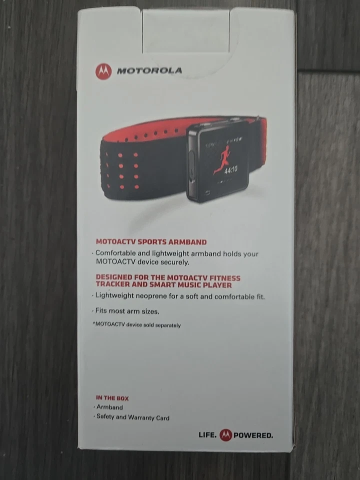 Braçadeira esportiva Motorola para MOTOACTV - Rastreador e reprodutor de música, preto e vermelho: nova - Imagem 2 de 2