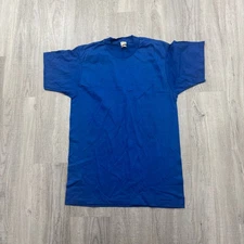 Vintage Screen Stars Shirt Men's Medium Blue 80s Single Stitch USA Blank 1980s