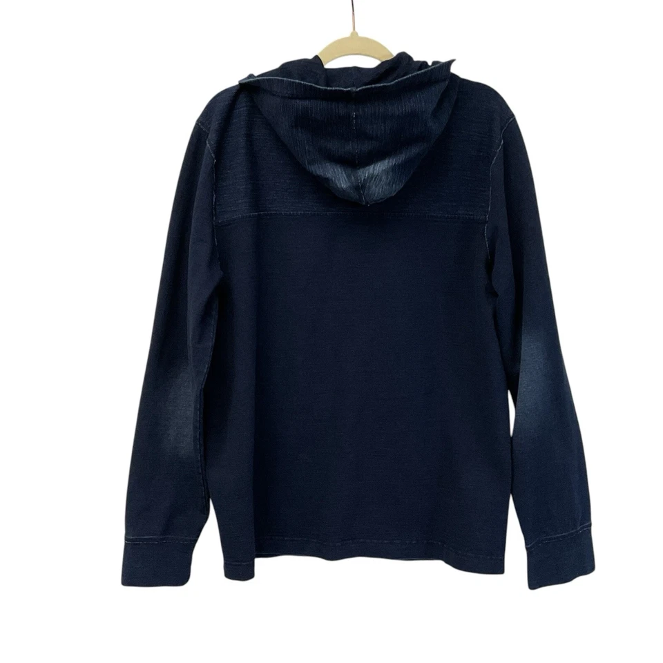 Sudadera con capucha Lucky Brand para mujer etiqueta gris azul denim pulóver talla M Rancher Foto 2 de 4