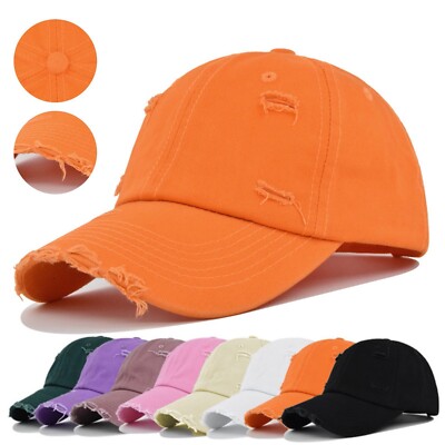 Casquette Baseball Bleue Délavée - Uni, Réglable, Coton - Pour Homme Ou Femme - Style Dad Hat