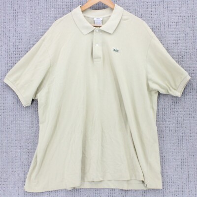 Lacoste Polo Shirt Mens Size 9 Beige Short Sleeve Casual