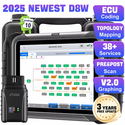 2025 Newest XTOOL D8W Topology Car Coding Full System Diagnostic Scanner Tool