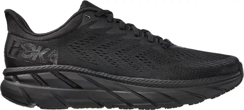 Hoka One One Clifton 7 Men's Lightweight Lace-up Sneakers Black Mesh US Size 11 image 3