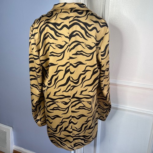 Scotch & Soda Amsterdam Tiger Stripe Blazer Satin Oversized Women's Size Medium - Picture 7 of 14
