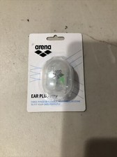 Arena Swimming Ear Plug Pro W Case 1 Pair Silicone Lime Grn Flexible Adjustable