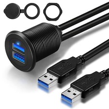 Double Port Usb 3.0 Car Mount Flush Cable Usb3.0 Male To Female Car Mount Extens