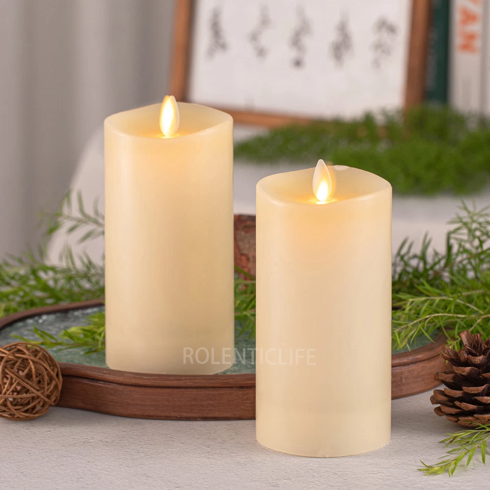 Luminara Flameless Battery Pillar Candles Remote Moving Flame Ivory Wax 3X6.5 - Image 4 of 4