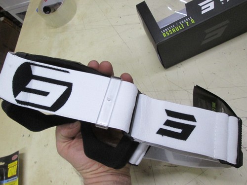 SHOT RACING GOGGLES + 30 TEAROFFS / MX MOTOCROSS BMX ATV UTV KART - BLACK+WHITE - Picture 4 of 11