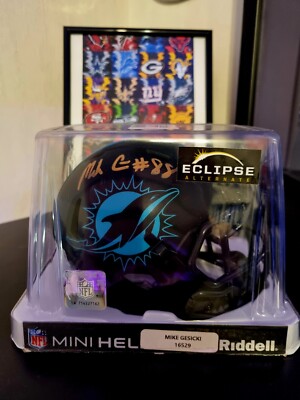Riddell NFL Mini Helmet Mike Gesicki Signed Autograph Miami Dolphins Beckett