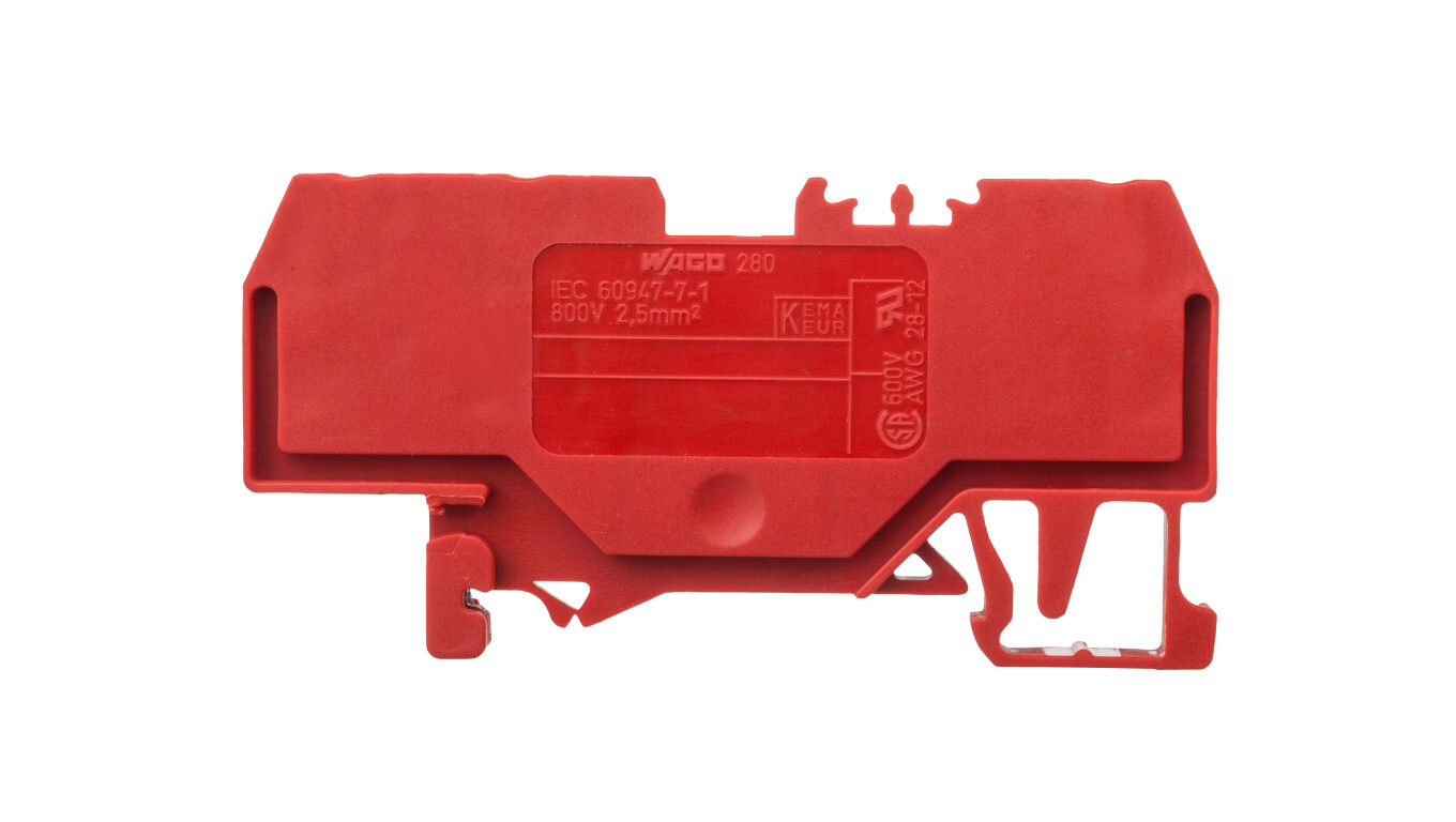 3-wire rail terminal block 2.5mm2 red 280-653 /T2UK