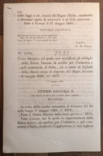 BANCA TUSCANY 1866 REGIO DECREE X MODIFICATION TICKETS-7987