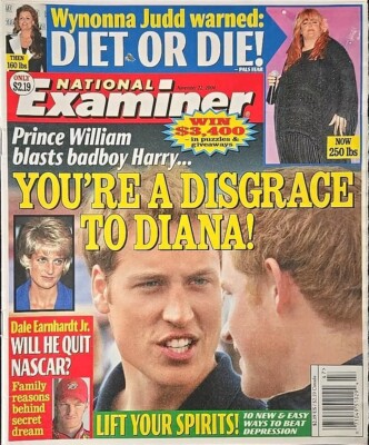 National Examiner Tabloid Gossip Magazine November 22 2004 Prince William