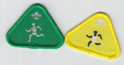 Pfadfinderabzeichen CUB SCOUT SPORTLER Eignung grün+gelb