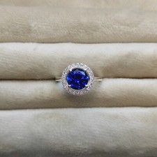 Amazing blue sapphire ring  CZ ring  925 Sterling silver sapphire ring C6921