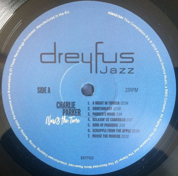 CHARLIE PARKER Now's The Time Vinyl Record Album LP Dreyfus Jazz 2018 Bebop Bop - Image 2 of 4
