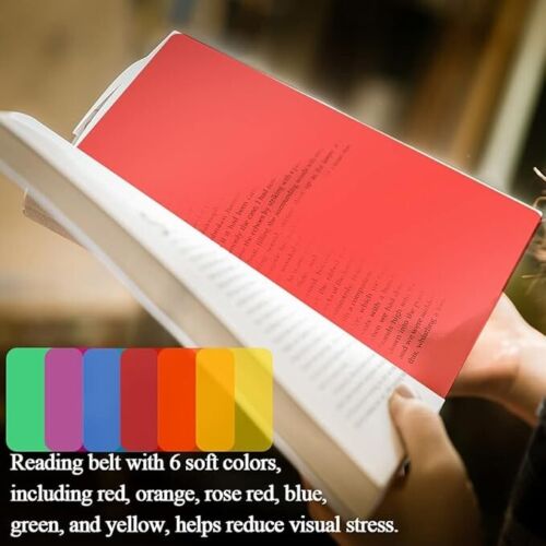 6Pcs A4 Color Bookmark Guide Sheet Dyslexia Reading Aids Highlight Strips Colors - Picture 3 of 7