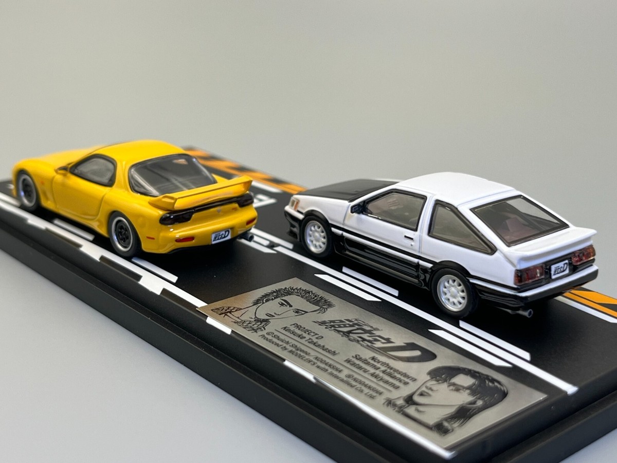 Initial D Yellow FD RX-7 and White AE86 Two Pack Keisuke Takahashi