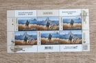 Ukrainian Full sheet 3 Stamps F Russian Warship Moskva DONE War in Ukraine 2022