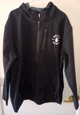 DUTCH BROS Coffee Hooded Jacket Coat Men's L Black Polyester Polar Fleece Lined