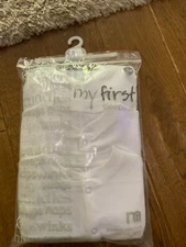 Mothercare 3 pack my first sleep suits - white age 18-24 months