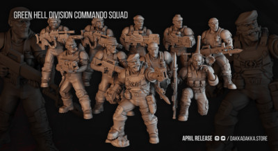 Green Hell Division Commando Squad Compatible Warhammer 40000