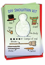 Christmas-DIY Snowman Kit: Hilarious Mixed Set of 12 Cards w/ Envelopes