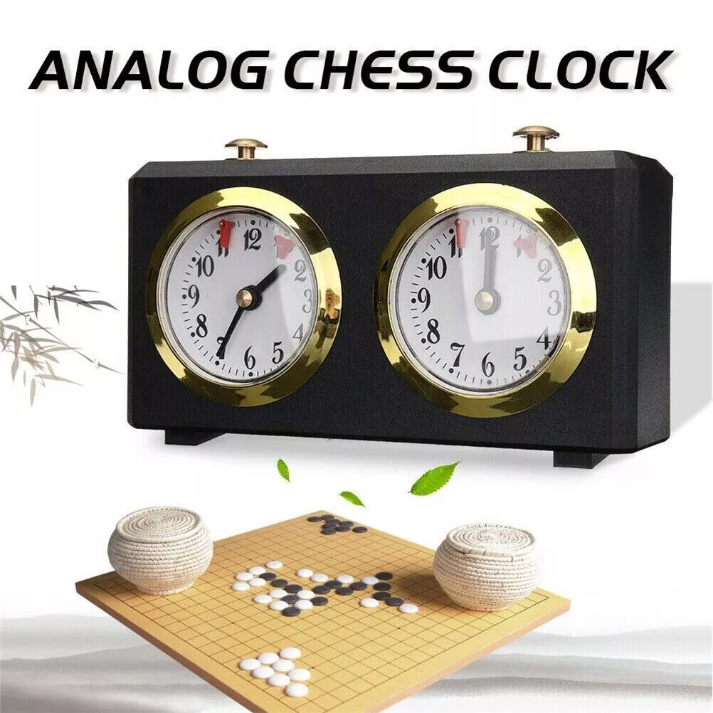 Metal Analog Chess Clock 1-GO Count Up Down Alarm Timer For Game  Competition