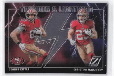 2023-24 Panini Zenith George Kittle Christian McCaffrey #18 Thunder & Lightning