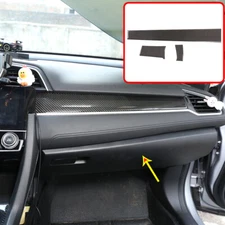 Carbon Fiber Center Dashboard Console Cover Trim For Honda Civic 2016-2019