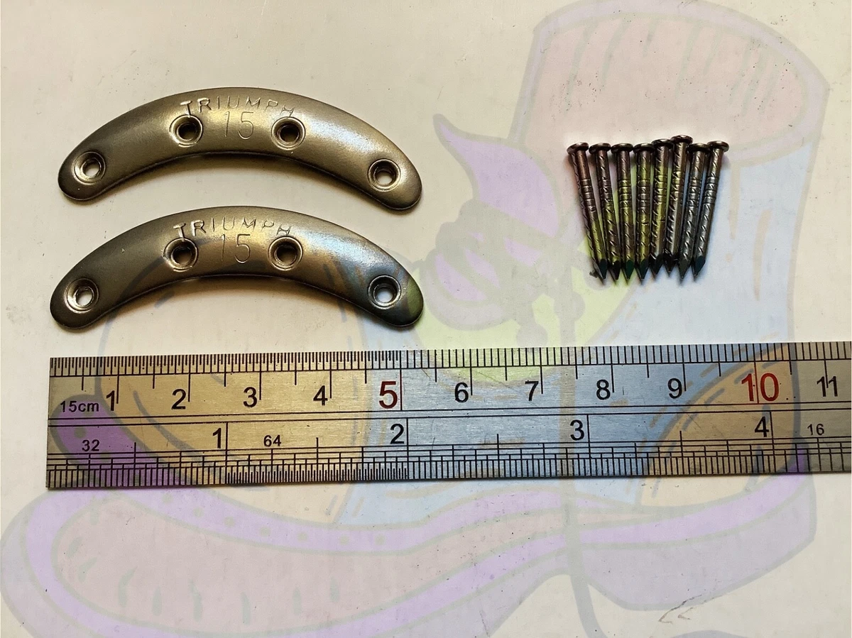 Shoe Repair Heel Plates Steel Triumph Segs Blakeys Protectors incl NAILS Size15