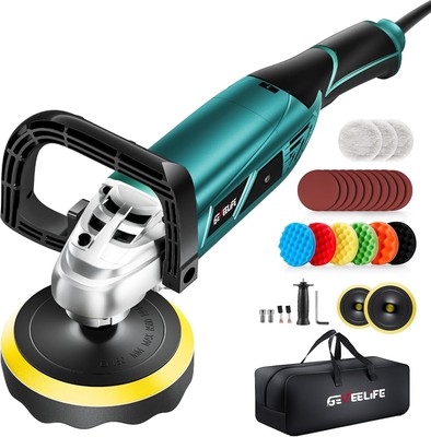 Buffer Polisher, 1600W, 7 Variable Speed 1000-3300 RPM Car Buffer with
