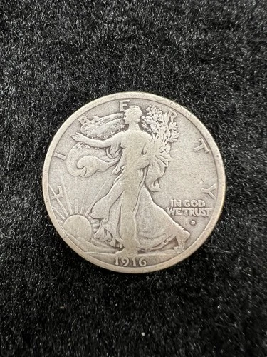 1916-D 50C Walking Liberty Half Dollar F-VF Better Date ~ Free S/H
