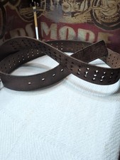 Vintage Leather Belt with Metal Buckle