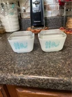 PYREX Rare Vintage Amish Butterprint Refrigerator Dish Set of 2 with Lids 501