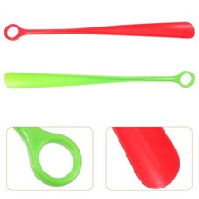 Wiederverwendbares Kunststoff langer Griff Schuhlöffel Set 4 Stück ergonomisches Design verschiedene Farben