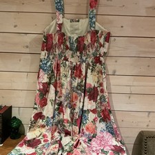 Unbranded Ladies Large/Xlarge Floral Sundress Smocking Feminine Romantic