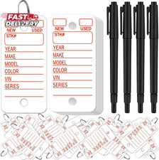 500 Pcs Key Tags with Labels Car Dealership Key Tags with Rings Blank Shop Label