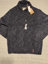 NWT Weatherproof Vintage Navy Blue/Dark Gray Chunky Grandpa Sweater XL 