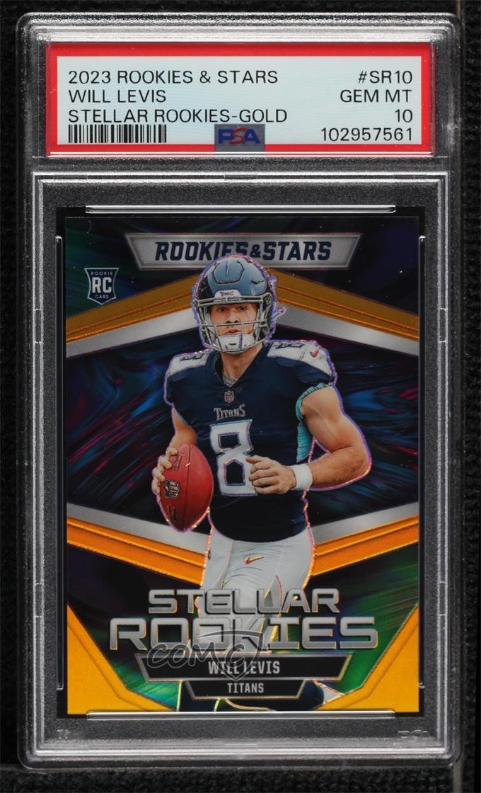 2023 Rookies & Stars Stellar Gold Prizm 7/10 Will Levis PSA 10 GEM MT RC 8d9