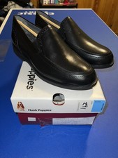Hush Puppies Men  s Shepsky Slip On Black Leather Size 9 New
