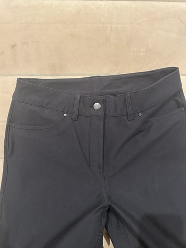 Pantalones de tiro alto negros Lululemon para mujer talla 27 City elegantes de pierna ancha - Imagen 2 de 9