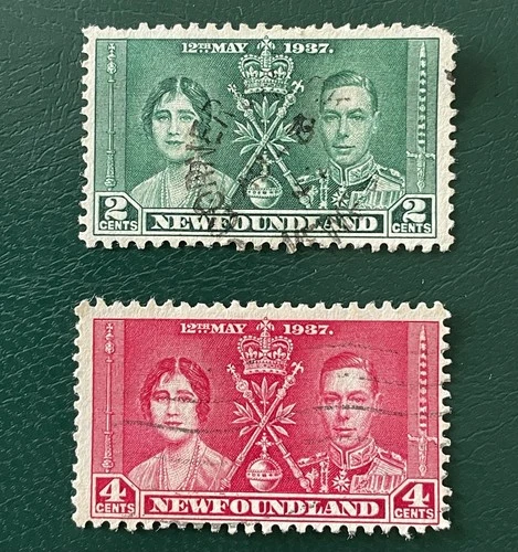 Newfoundland Stamps 1937 X2 King George VI Coronation Used V Good Condition